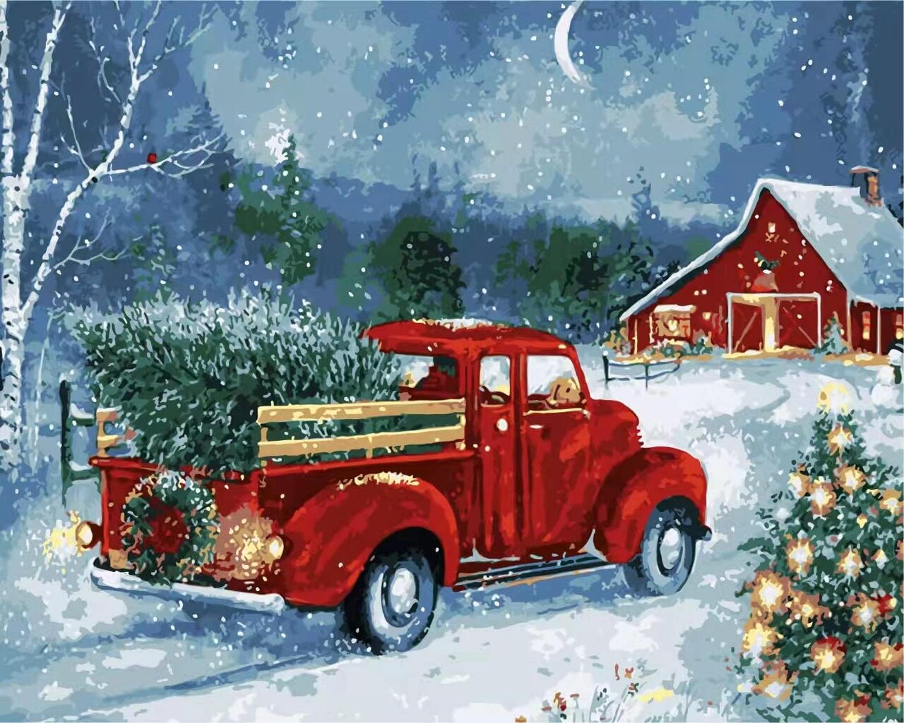 Christmas Paint by Numbers for Adults – Beginner-Friendly Oil Painting Kit
